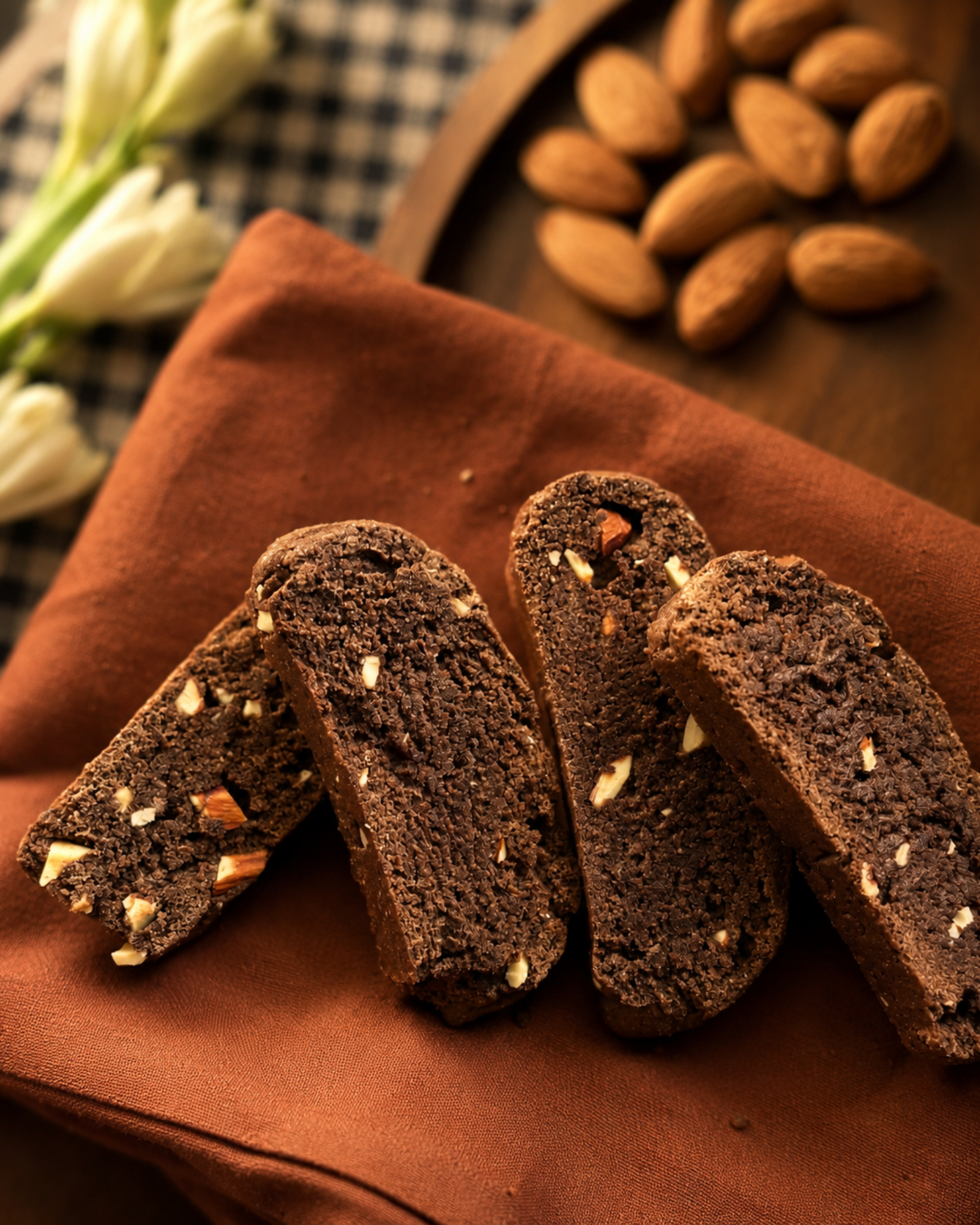 Almond Chocolate Biscotti, second angle